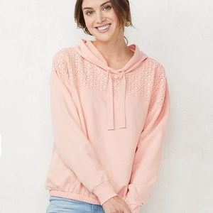 LC Lauren Conrad Ballet Pink Lace Hoodie